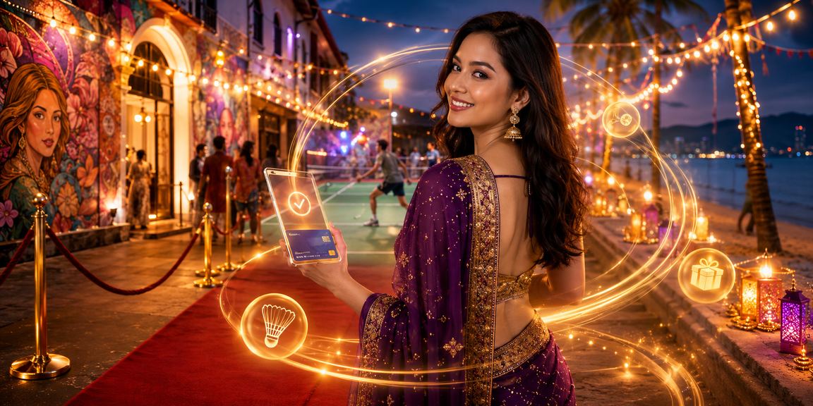 Kasino hiburan dengan lampu neon di Penang