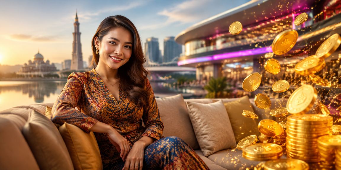 Player checking online lottery results in Putrajaya with Malay design style